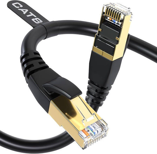 Cable reseau ASOMETECH RJ45 Ethernet CAT8 ETHERNET CABLE 1m Noir