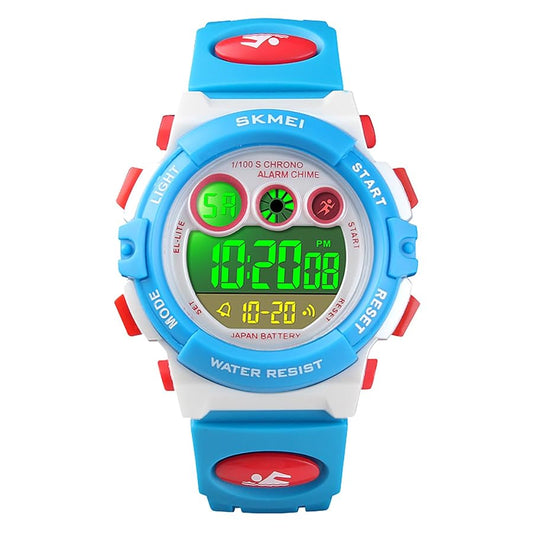 Montre Enfant Digitale Sport SYNOKE 9802 Etanche Rouge/Blanc/Bleu