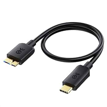 Cable disque dur externe USB-C vers Micro-USB 0.5m tressé Noir