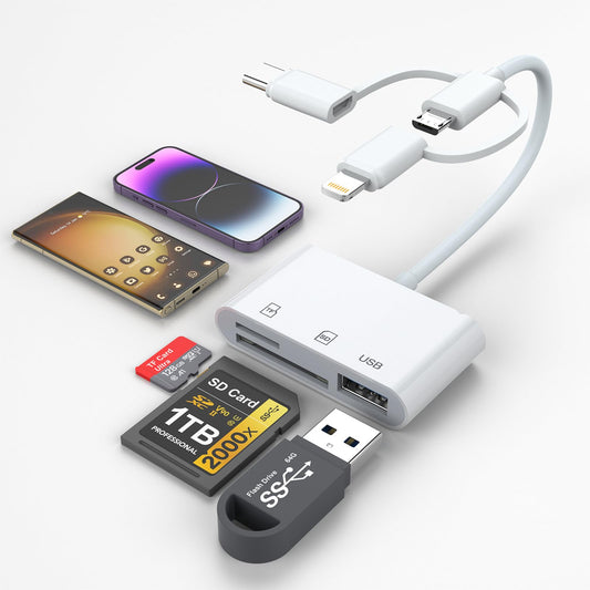 Lecteur Muticartes Usb Type C - Sd/Micro-Sd/Ms/Cf Blanc