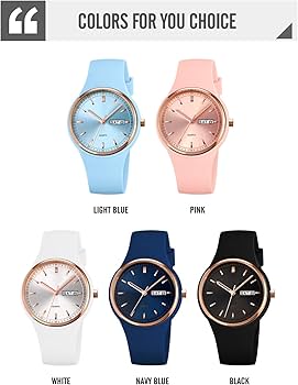 Montre Quartz femme Sport Style en silicone multicolors