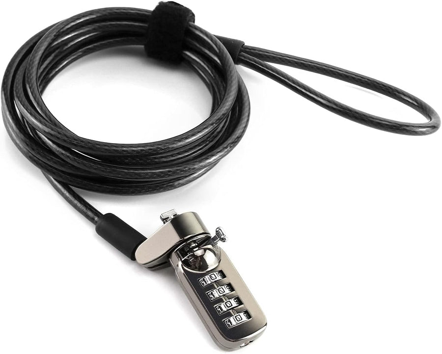 Câble Antivol pour PC portables QWORK® avec Verrou de Sécurité à Code de 4 Chiffres Câble Résistant à la Découpe 2m