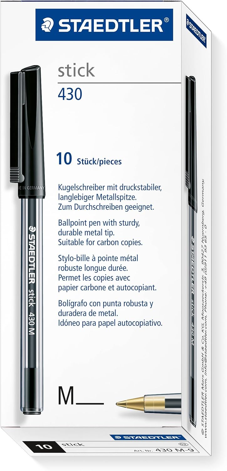 Boite de 10 stylo à bille stick 430 M noir