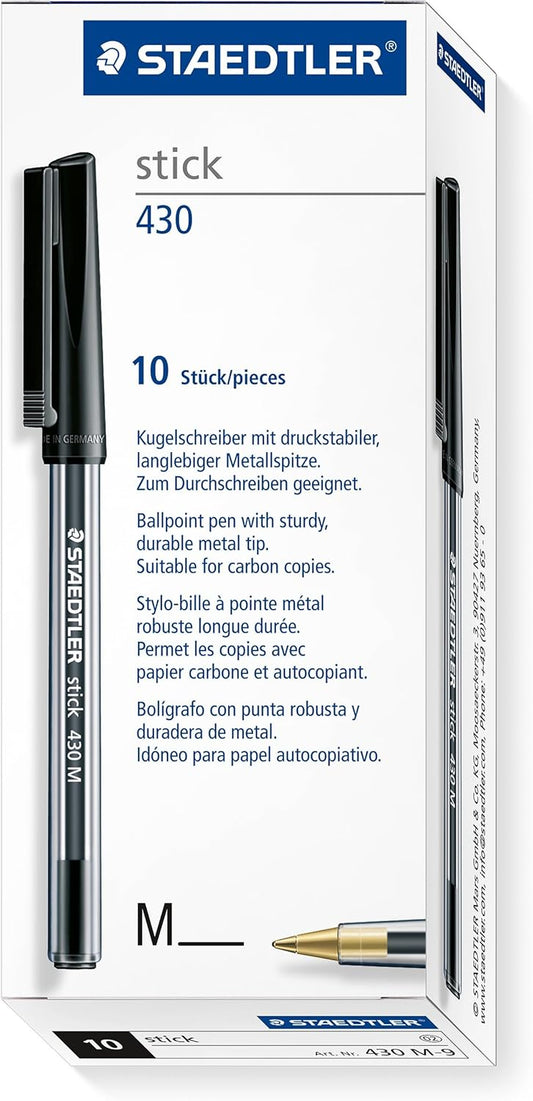 Boite de 10 stylo à bille stick 430 M noir
