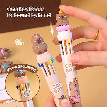 Stylo à bille 10 couleurs KAWAII WJ391 Yiwu Tengyi Elec tête chien blanc
