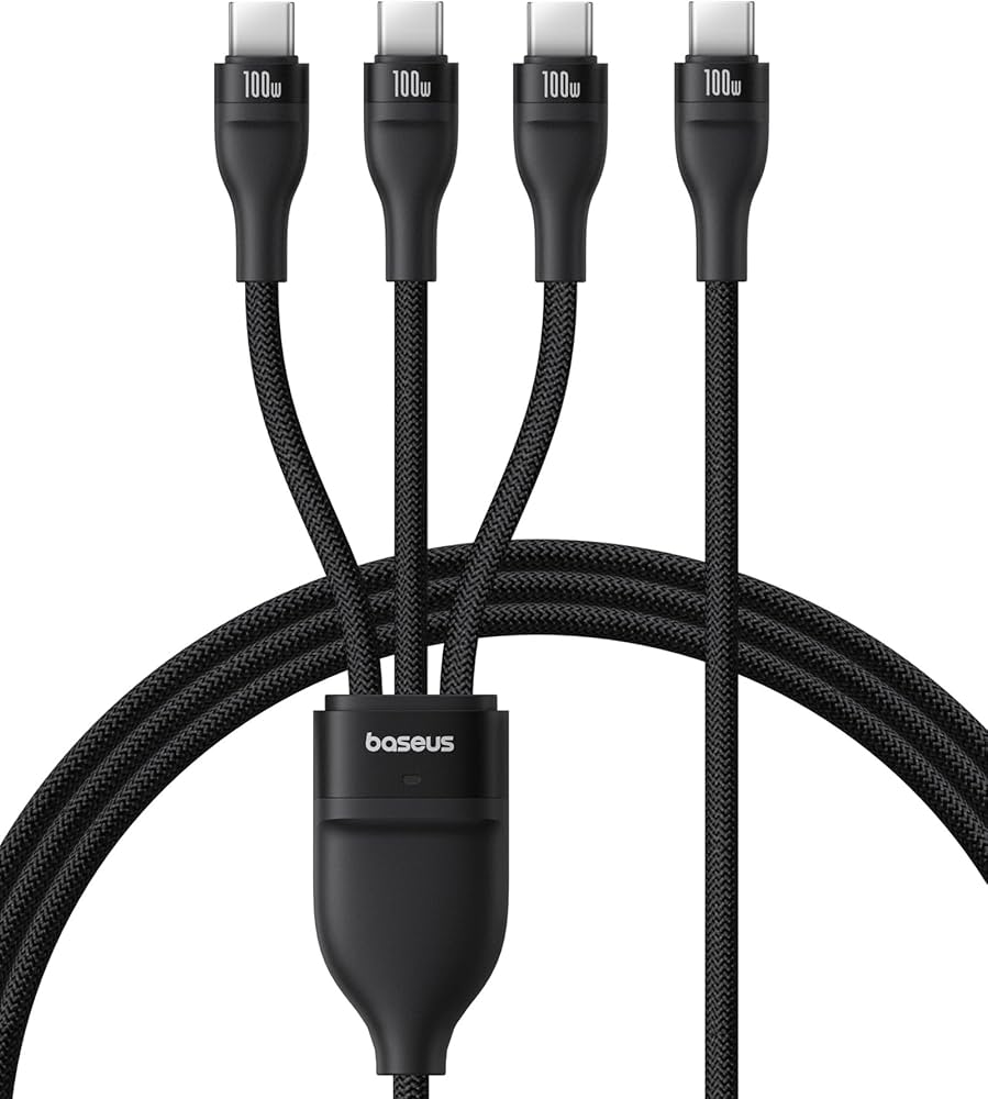 Cable USB multiples 3 en 1 BASEUS 2xligntning 1 micro USB 1 USB-C 1,20m