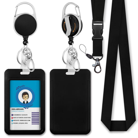 Porte badge DSZJT-002426 + corde cou Noir
