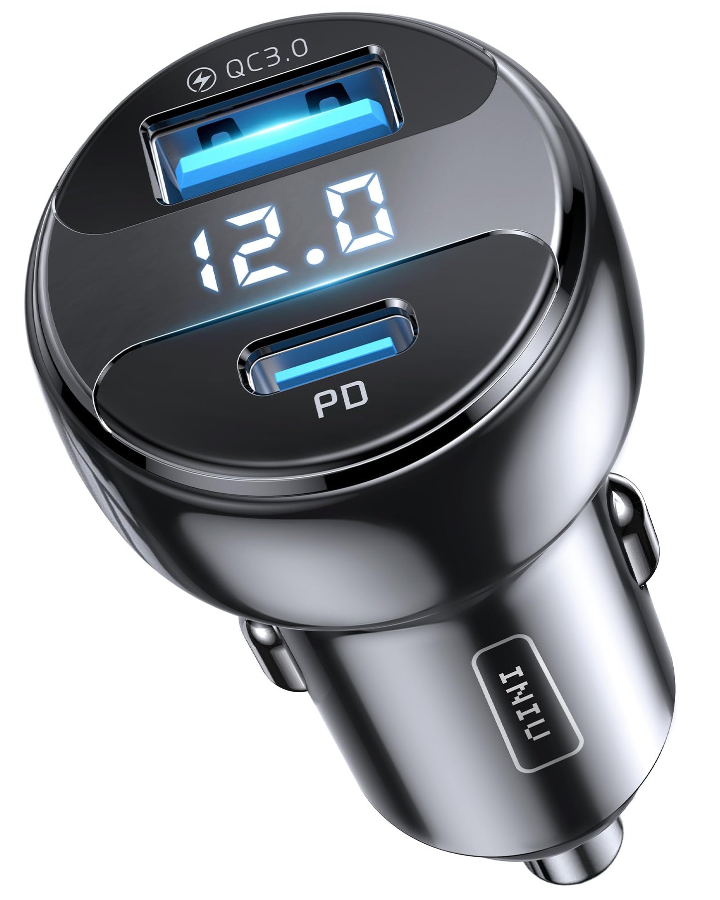 Adapt usb allume cigare iniu usb/type-c 30w pd noir