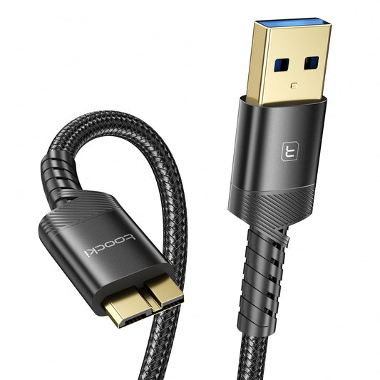 Cable USB 3.0 male vers USB-C male TOOCKI 0.5m Noir