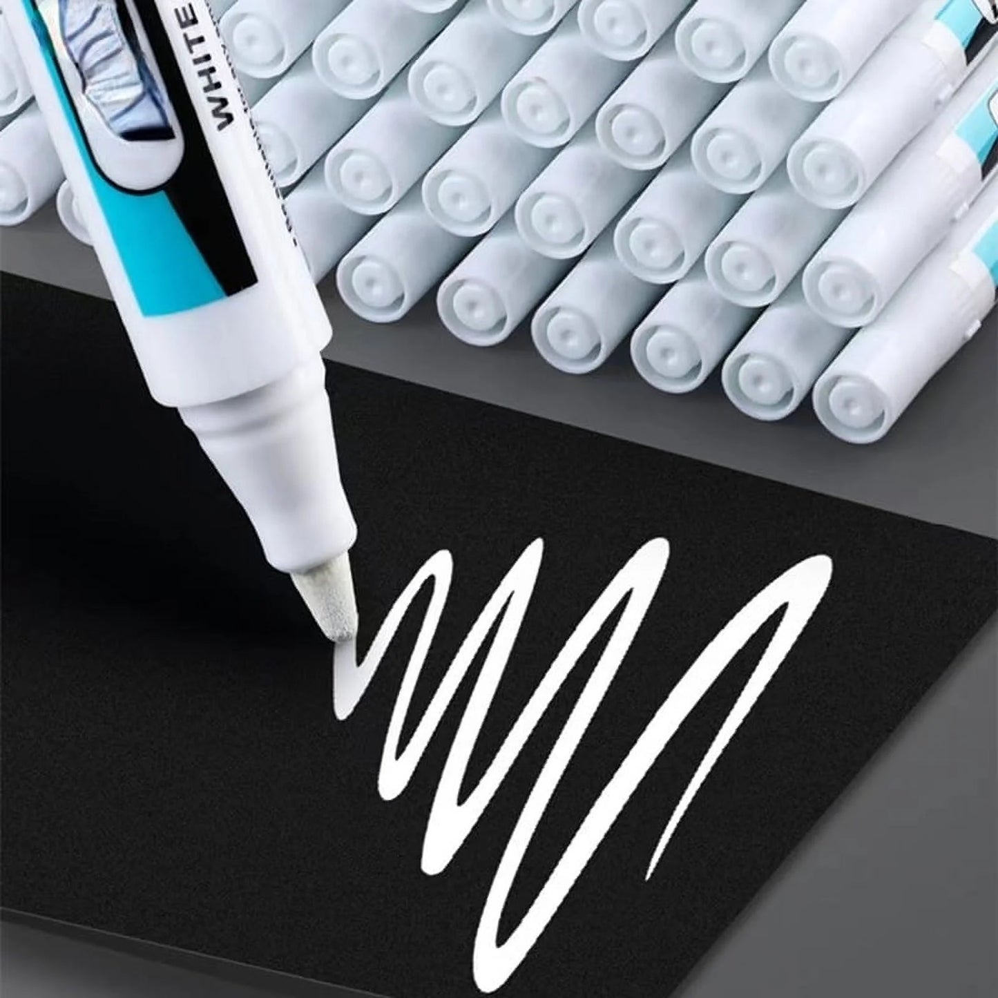 Stylo marqueur permanent blanc 3/5mmm Gel blanc étanche huile AUXIUS Blanc