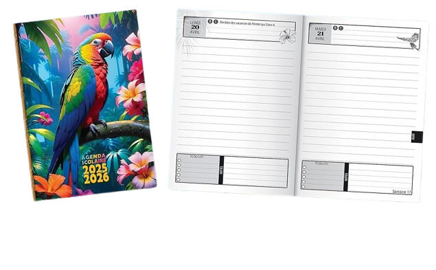 Agenda scolaire exotique les Editions du Belon 2025-2026