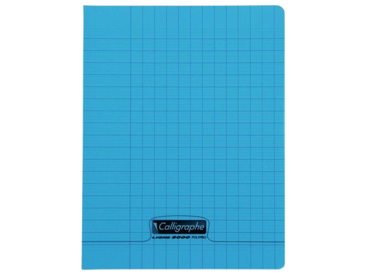 Cahiers d'écriture 2.5mm polypro 17x22 32p 90g bleu