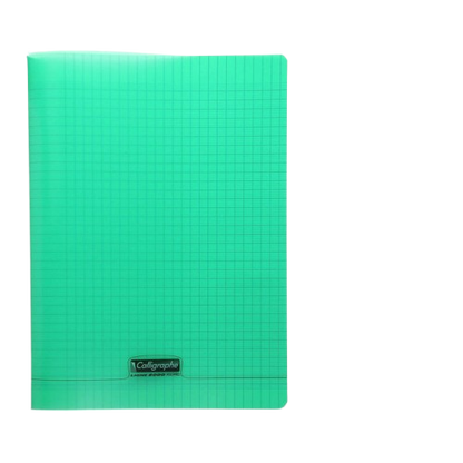 Cahier petit carreaux 24x32 polypro192p 90g Ass