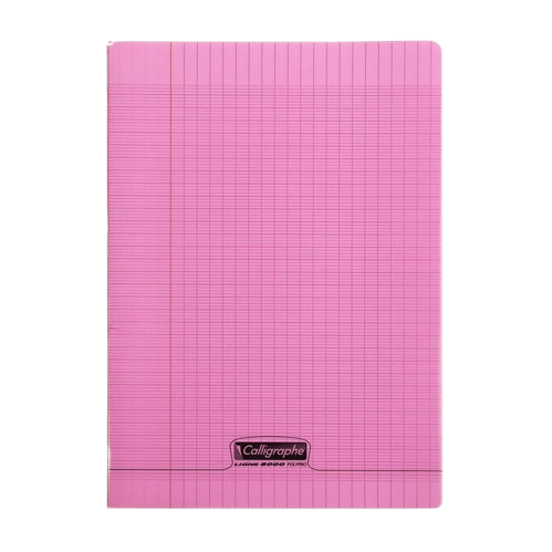 Cahiers grand carreaux 21x29.7 polypro 96p 90g rose