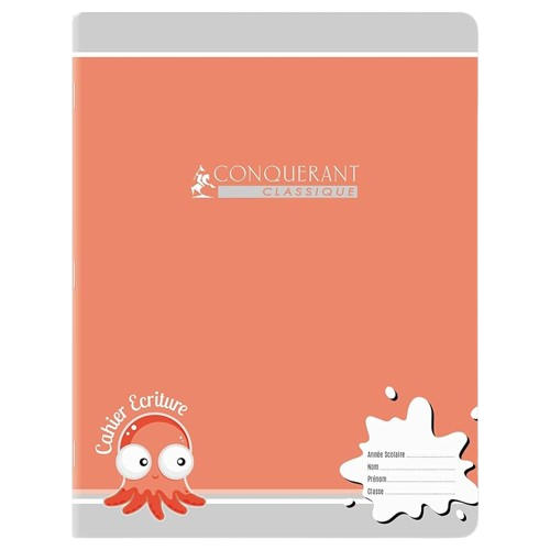 Cahier scolaire d'écriture 32 pages agr 17x22 seyes DL 3mm IV 70g rouge