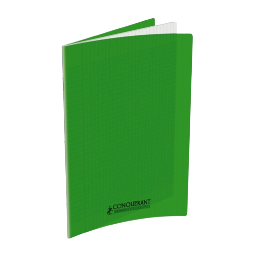 Cahier grand carreaux 24x32 polypro 96p 90g vert
