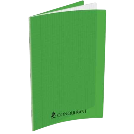 Cahier grand carreaux 24x32 polypro 192p 90g vert