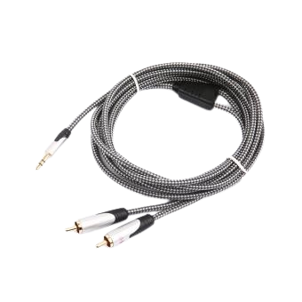 Cable jack 3,5mm male/2 RCA males 1,5m VENTION BCNBG tressé Gris/Noir