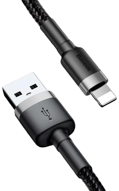 Cable USB/Lightning Baseus 50cm noir/noir
