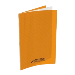 Cahier grand carreaux carreaux 21x29.7 polypro 96p orange