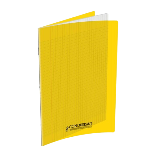 Cahier grand carreaux 24x32 polypro 96p 90g jaune