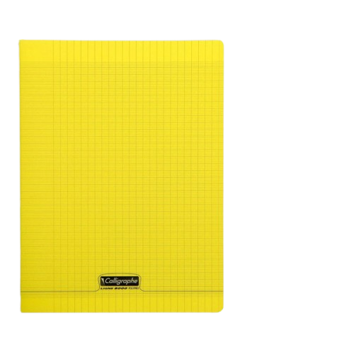 Cahier grand carreaux 24x32 polypro 192p 90g jaune