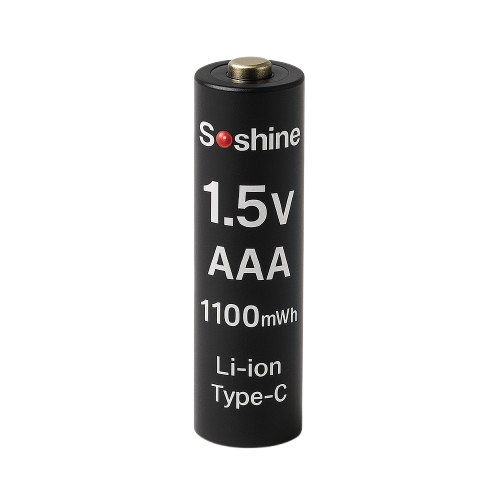 Pile rechargeable SOSHINE 1.5 V AAA USB 1100mwh au lithium type-c (x1)