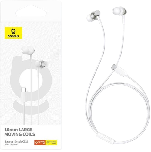 Ecouteurs filaires Baseus Encok CZ11 10mm Large Moving Coils