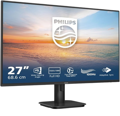 Ecran de PC Philips 27" E1N11 1920x1080 FHD 1080p 100 Hz IPS - 250 cd/m² HDMI VGA HP