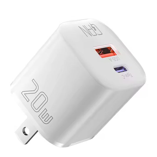 Chargeur USB 20w ESSAGER USB/USB-C GAN ECTAC-HMB02-P 220v Blanc