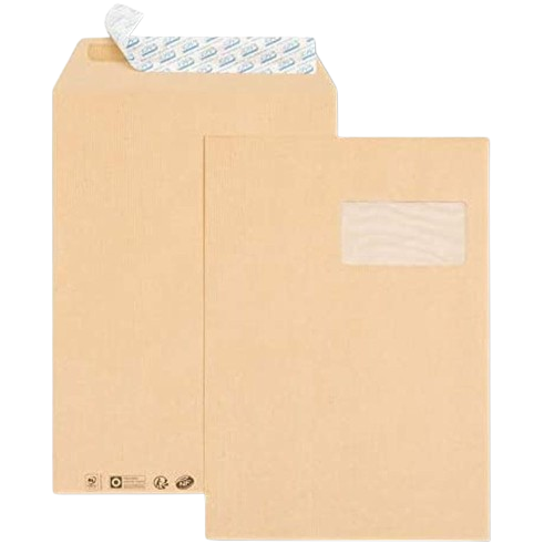 Kraft enveloppe A4 avec fenêtre (x1)