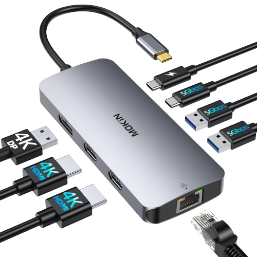 Hub USB-C 8 en 1 MOKiN USB-C vers HDMI USB3.1 PD SD/TF RJ45