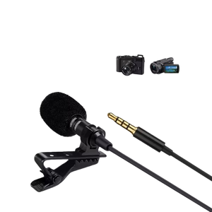 Micro Cravate Lavalier 3,5mm Omnidirectionnel Pc Portable Avec Clip Noir