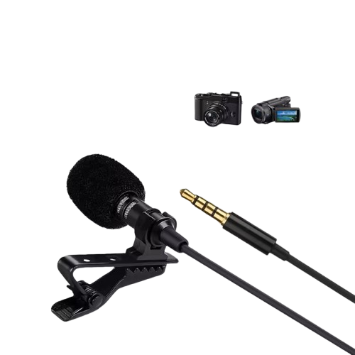 Micro Cravate Lavalier 3,5mm Omnidirectionnel Pc Portable Avec Clip Noir