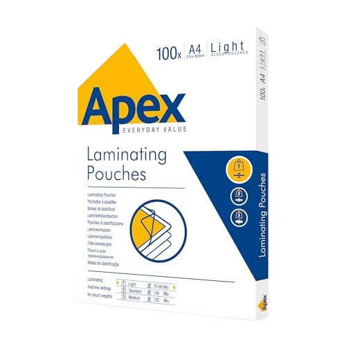 Pochette plastification A4 APEX 75-80 micron x100