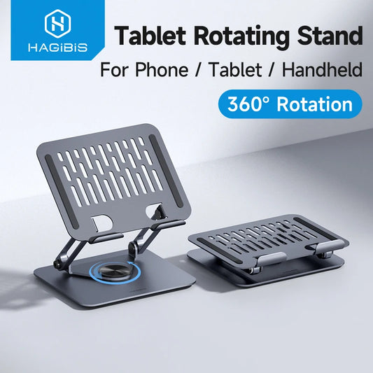Hagibis-Support de Tablette Rotatif à 360 °, Réglable en Aluminium, Pliable