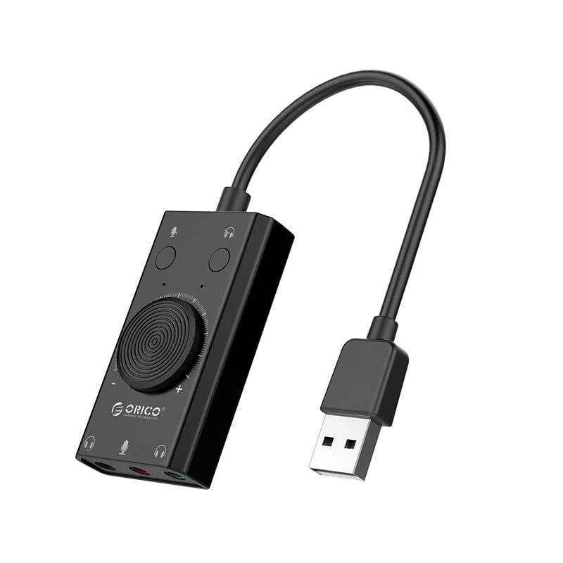 Carte son externe USB-A 3xAUX ORICO SC2-BK-EP sound adapter Noir