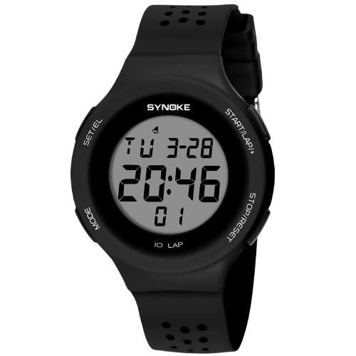 Montre de sport SYNOKE électronique numérique LED noir pour homme et femme