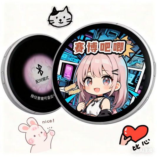 Badge d'affichage animé écran 1,85" pouce Bluetooth Ecran dynamique pour animation