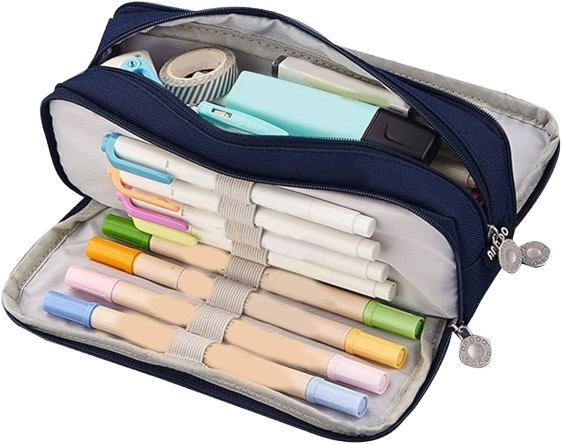 Trousse à crayons et stylos DELVTCH JJAA 309 double couche grande capacité