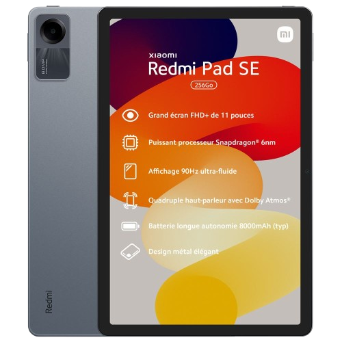 Tablette Xiaomi Redmi Pad SE 11’’ 8Go 256Go 1200x2000 90hz 8000mAh 10W Recharge rapide