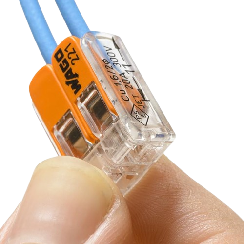 Connecteur de fil Wago à levier enfichable 2 entrées/2 sorties Bleu/Rouge