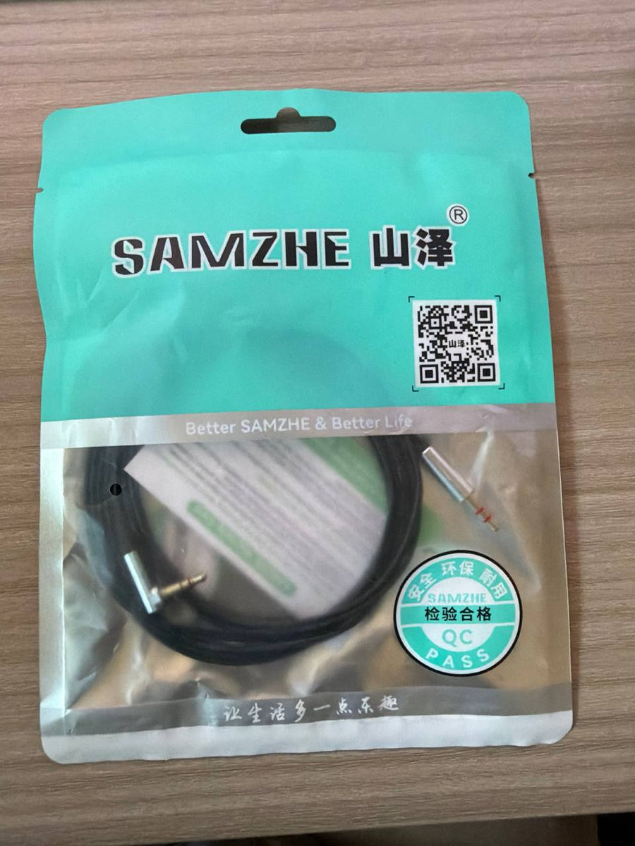 Cable jack SAMZHE Better Life 3,5mm male droit vers 3,5mm male coudé 2m pvc