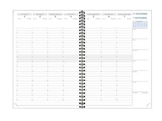 Agenda semainier 1s/2p21x27 SAD 29 Exacompta 2025-2026