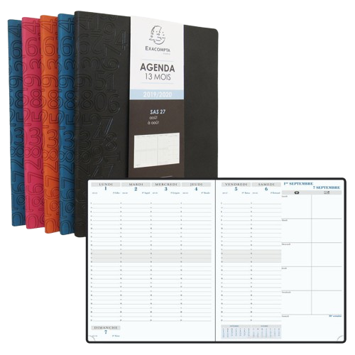 Agenda semainier 1s/2p21x27 sas 27 Exacompta 2025-2026