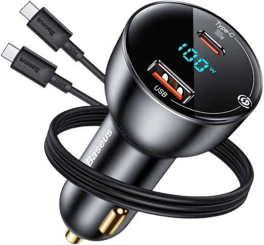 Adapt allume cigare BASEUS CCYS-01 USB-A + USB-C Noir