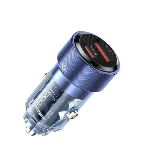 Adaptateur USB Allume cigare 1xUSB-A/1xUSB-C TOOCKI  + Cable USB-C/USB-C