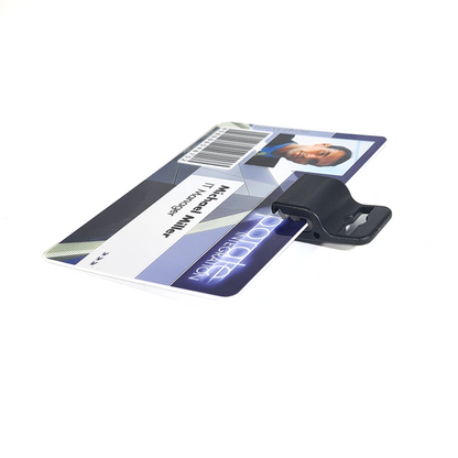 Pince attache-badge plastique sans perforation ni porte-badge Noir