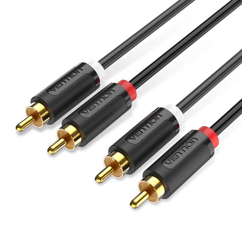 Cable audio 2RCA male/2RCA male VENTION BCMBH 2m Noir