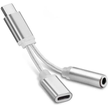 Adapt Usb 3.1 Type-C F/Jack 3,5 Vers Usb 3.1 Type-C M Argent